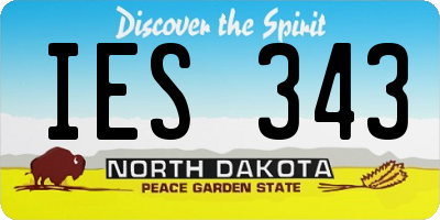 ND license plate IES343