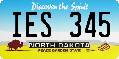 ND license plate IES345