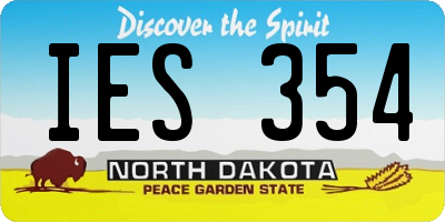 ND license plate IES354
