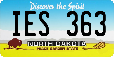 ND license plate IES363