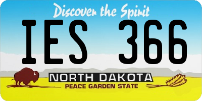 ND license plate IES366
