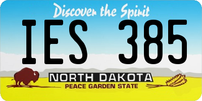 ND license plate IES385
