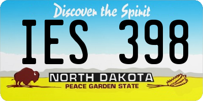 ND license plate IES398