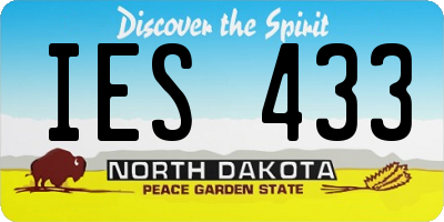 ND license plate IES433