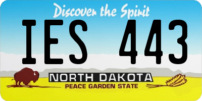 ND license plate IES443
