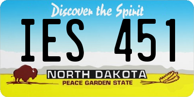 ND license plate IES451