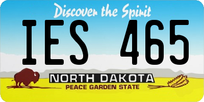 ND license plate IES465