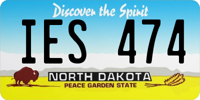 ND license plate IES474