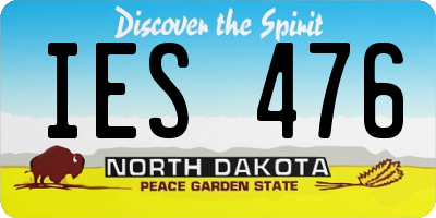 ND license plate IES476