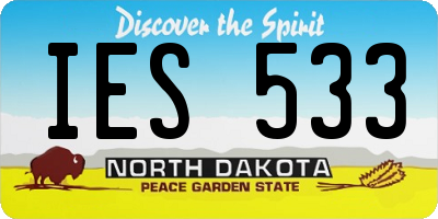 ND license plate IES533