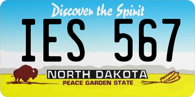 ND license plate IES567