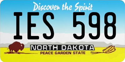 ND license plate IES598