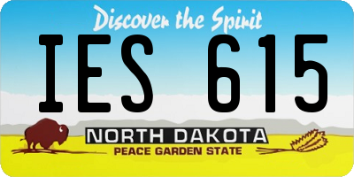 ND license plate IES615