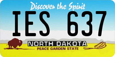 ND license plate IES637