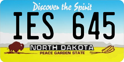 ND license plate IES645
