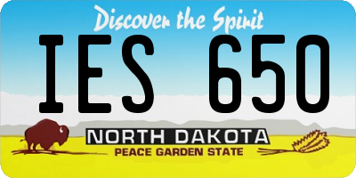 ND license plate IES650