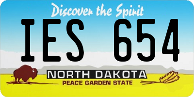 ND license plate IES654