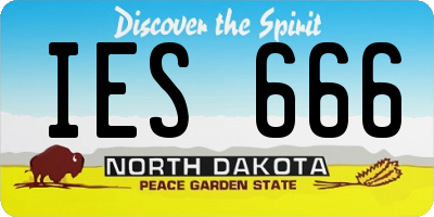 ND license plate IES666