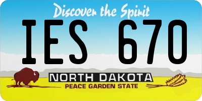 ND license plate IES670