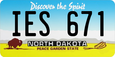 ND license plate IES671