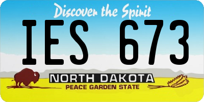 ND license plate IES673