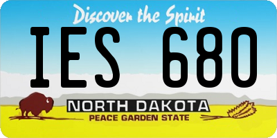 ND license plate IES680