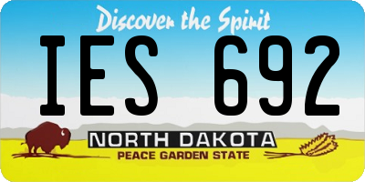 ND license plate IES692