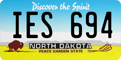 ND license plate IES694