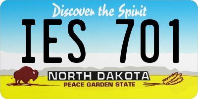 ND license plate IES701