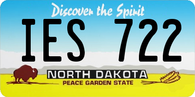 ND license plate IES722