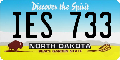 ND license plate IES733