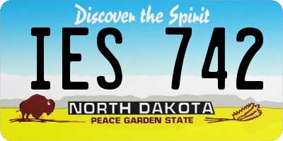 ND license plate IES742