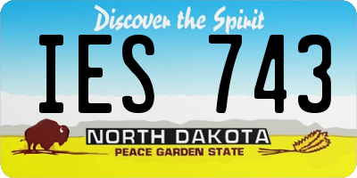 ND license plate IES743