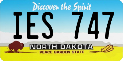 ND license plate IES747