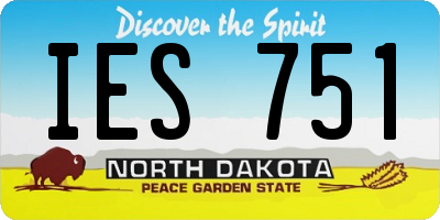 ND license plate IES751