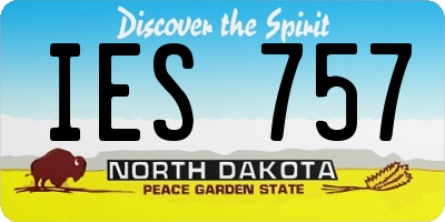 ND license plate IES757