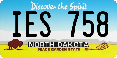 ND license plate IES758