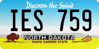 ND license plate IES759