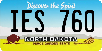 ND license plate IES760