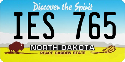 ND license plate IES765