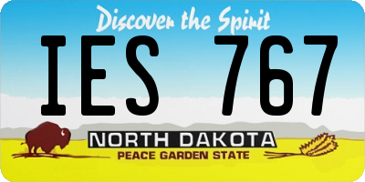 ND license plate IES767