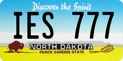 ND license plate IES777