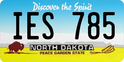 ND license plate IES785
