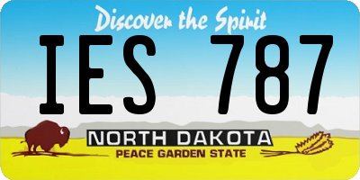 ND license plate IES787