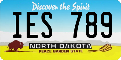 ND license plate IES789