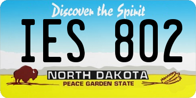 ND license plate IES802