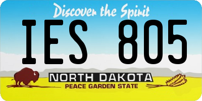 ND license plate IES805