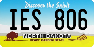 ND license plate IES806