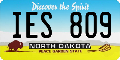 ND license plate IES809