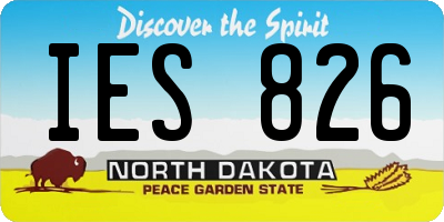 ND license plate IES826